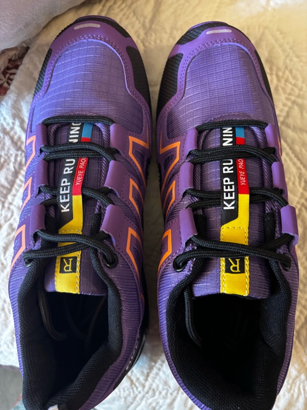 Women’s Purple Athletic Sneakers with Yellow Accents New Never Worn